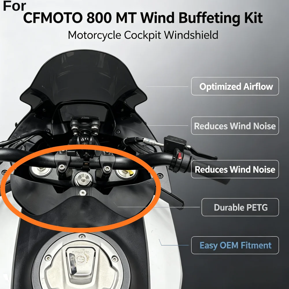 Wind Buffeting Deflector For CFMOTO 800MT Motorcycle Windshield Anti-Turbulence Screen PETG Cockpit Fairing Accessories GOOD!!!