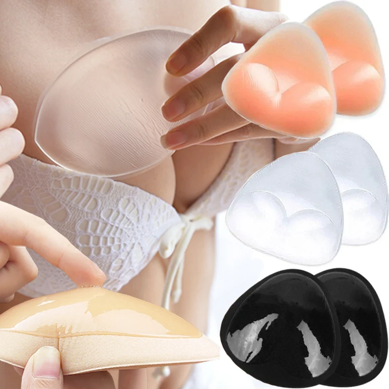 Chest Push Up Sticky Bra Thicker Sponge Bra Pads Breast Push Up Enhancer Silicone Removeable Inserts Swimsuit Invisible Bra image 2