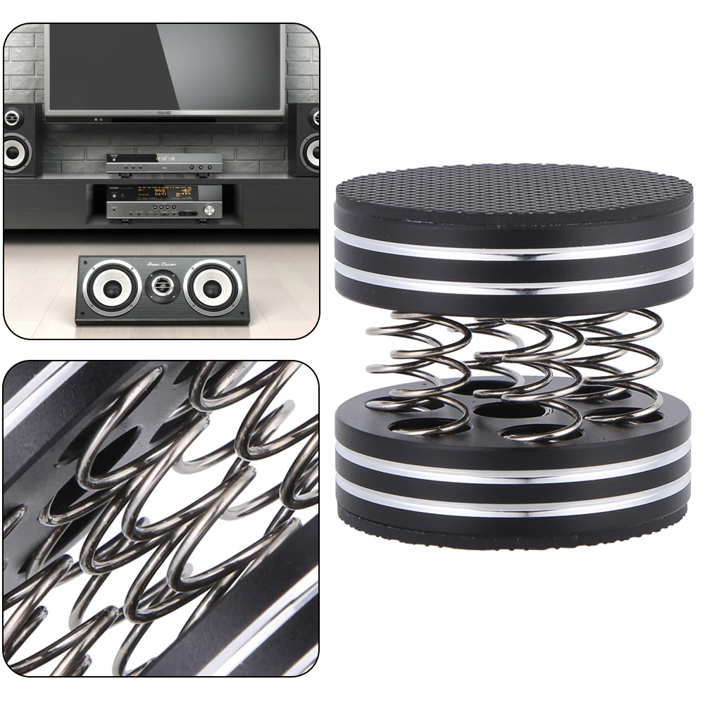 4 PCS Aluminium Alloy Spring Damping Pad Audio CD Amplifier Foot Pad Audio Isolation Feet Pads Stand for HiFi Amplifier/Speaker