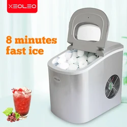 XEOLEO-máquina de hielo cilíndrica de bala eléctrica, Mini máquina de hielo doméstica automática para tienda de té con leche, 12kg/24h