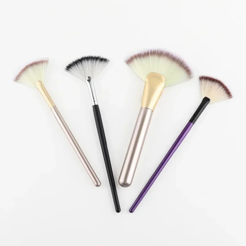 Korean Soft Cosy Mermaid Makeup Brush Fan-Shaped Makeup Brush Flat Highlight Blush Powder Loose Powder Face Brush Makeup Tools
