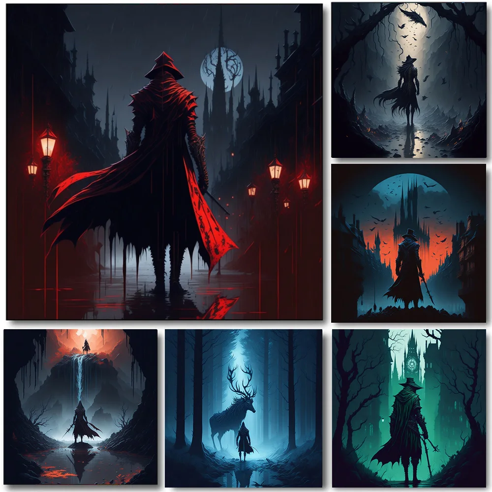 

Dark Samurai Assassin Game Abstract Graffiti Wall Art Canvas Painting Gothic Character Poster Prints Bedroom Home Decor Pictures