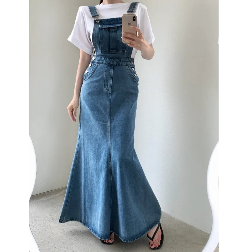 

Women's Denim Dr Summer 2025 Waed Casual Vintage Slimming Long Skirt Faionable Versatile Commute Scenarios mid Waist