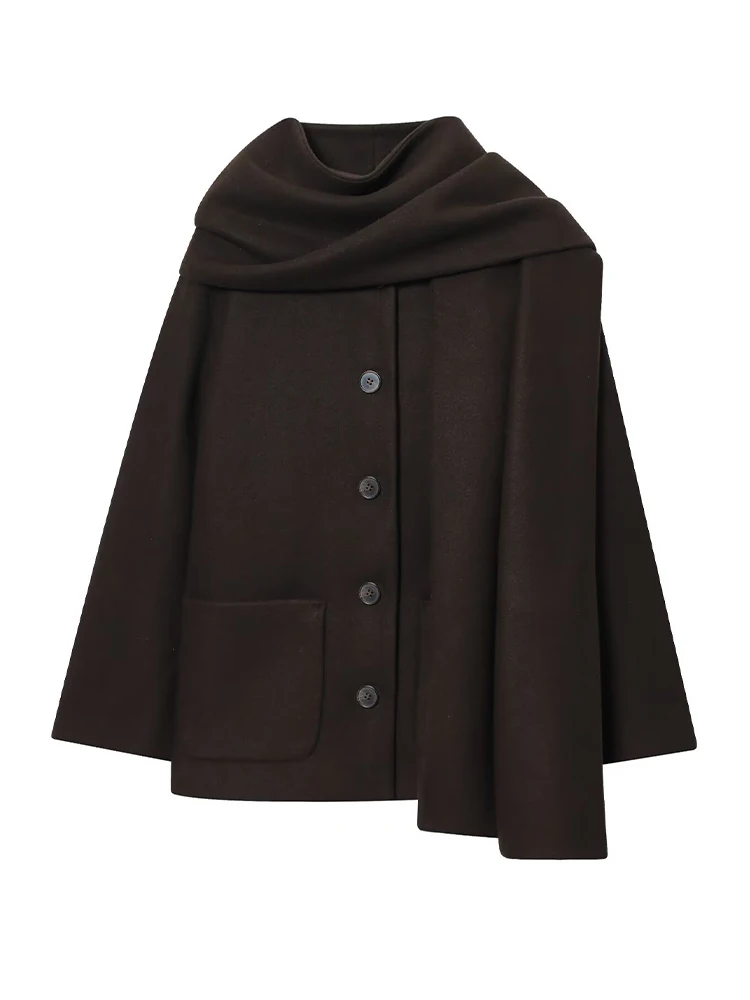 HH النساء الشتاء موضة تنوعا وشاح طوق معطف النمط البريطاني معطف البحرية الإناث شارع العليا مزاجه عادية 2-لون سترة