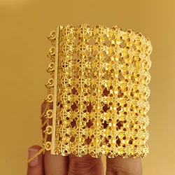 Middle East Gold Color Bracelet for Women Open Wide Wire Bracelets Gold Color Wrist Cuff Wrap Bracelet