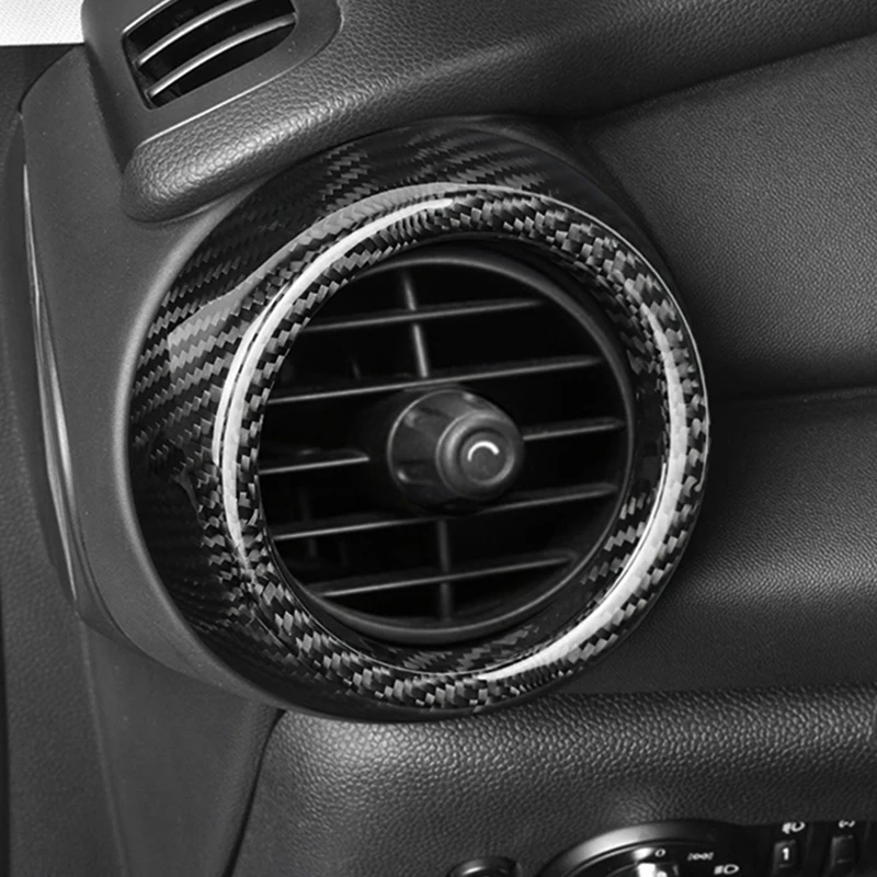 

Real Hard Carbon Fiber for Mini Cooper F55 F56 F57 Car Dashboard Side Vent Air Outlet Frame Cover Trim for Mini Cooper Interiors