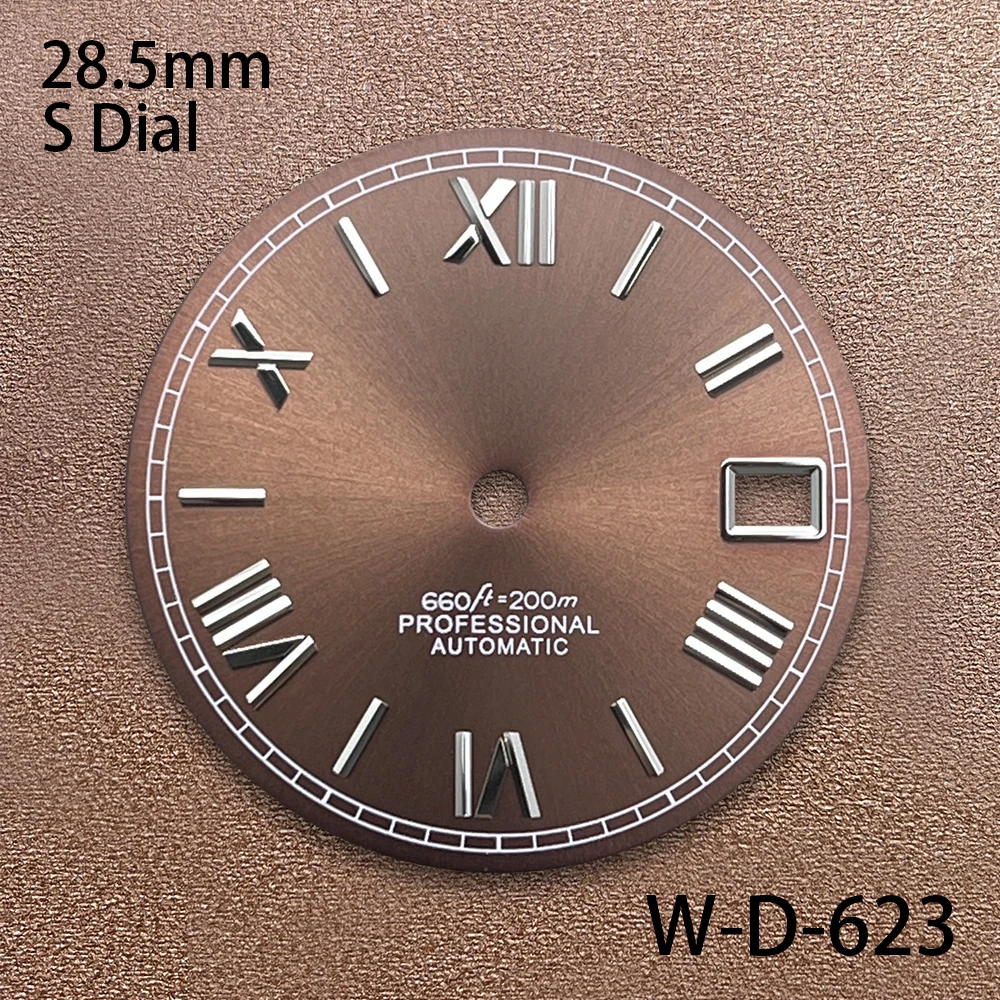 Esfera romana con logotipo S de 28,5mm, adecuada para movimiento automático japonés NH35/NH36, compatible con relojes de 3/3,8 en punto, accesorios de modificación