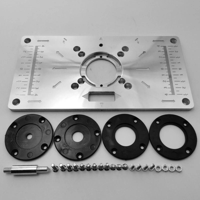 Aluminium Router Table Insert Plate Woodworking Benches Wood Router Trimmer Models Engraving Machine Flip Board