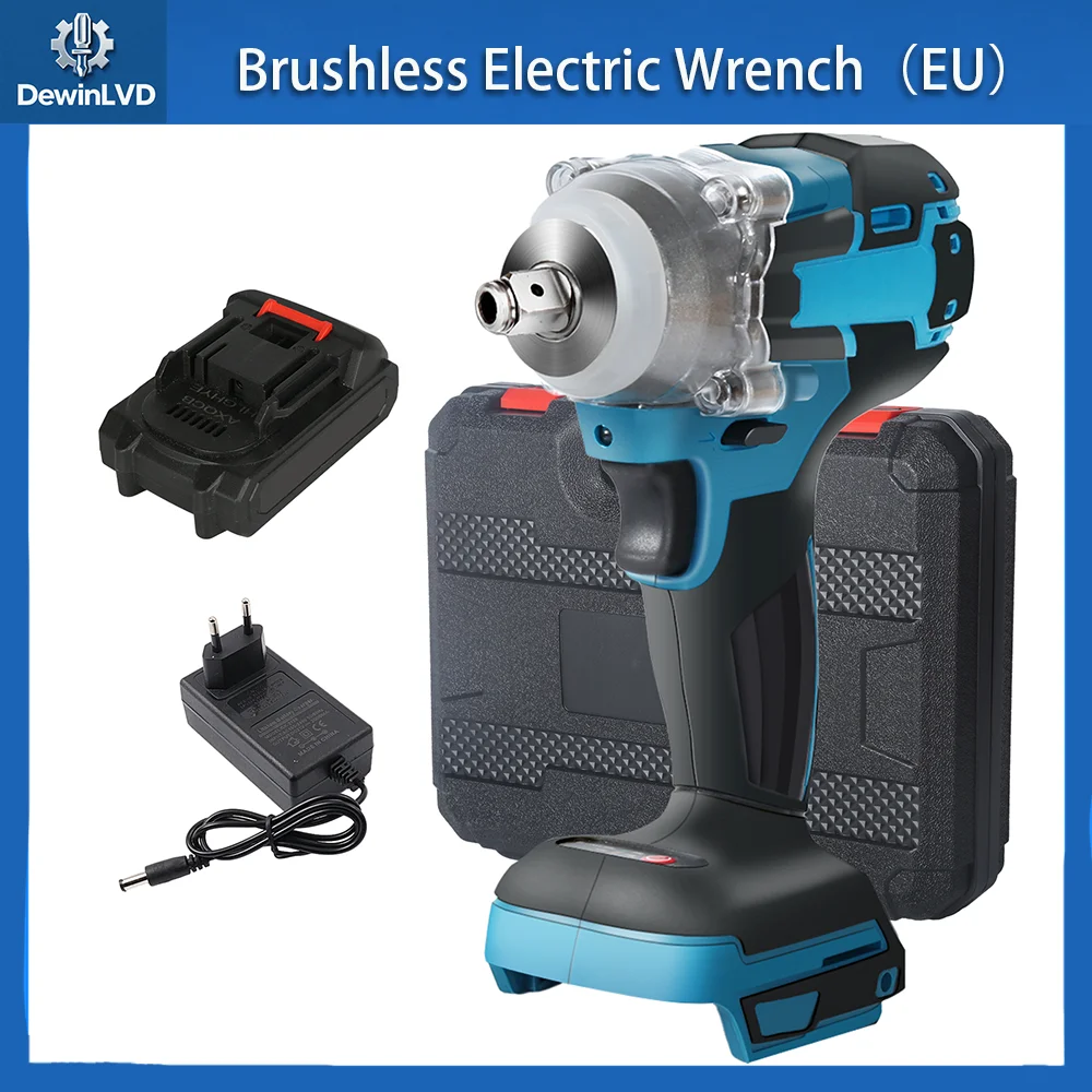 

21V Brushless Impact Wrench Cordless Electric Screwdriver Rechargeable Drill Driver LED light EU Plug Truck Maintenance Tools