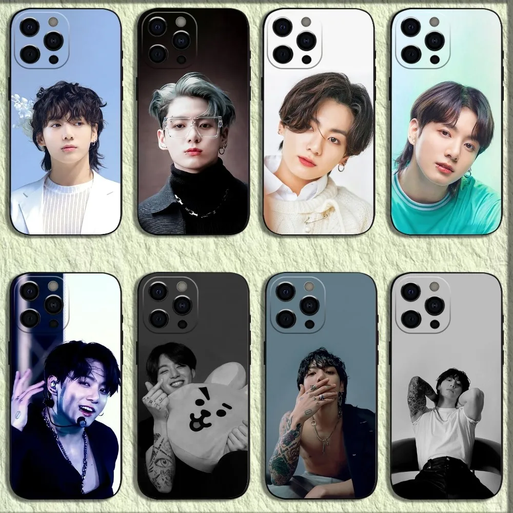 Kpop J-JungKookS-S Phone Case For iPhone 16,15,14,13,12,11,Pro,X,XS,Max,XR,Plus,Mini Soft Black Cover