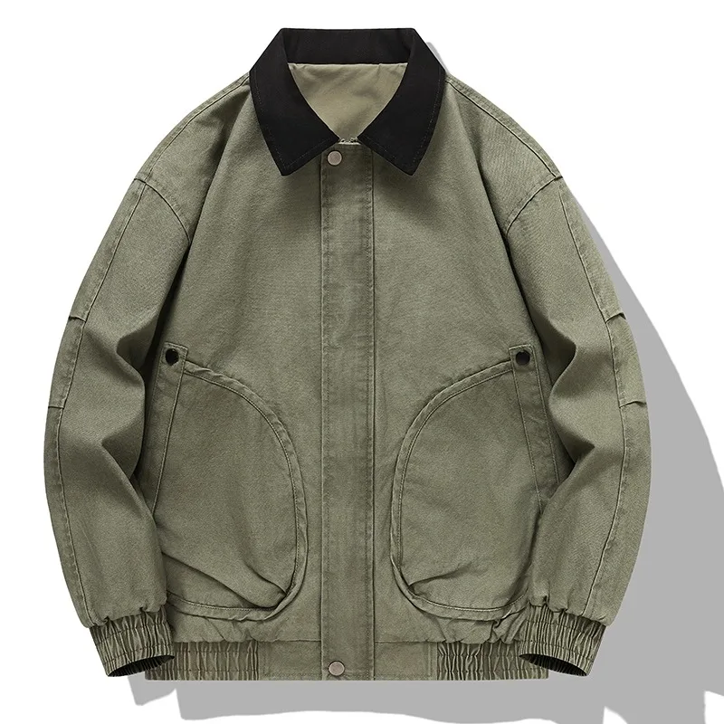 

Multiple Sizes To Choose From Men Jacket Camping Casual Loose High-quality Versatile and Handsome Zipper Softshell Men's Jacket