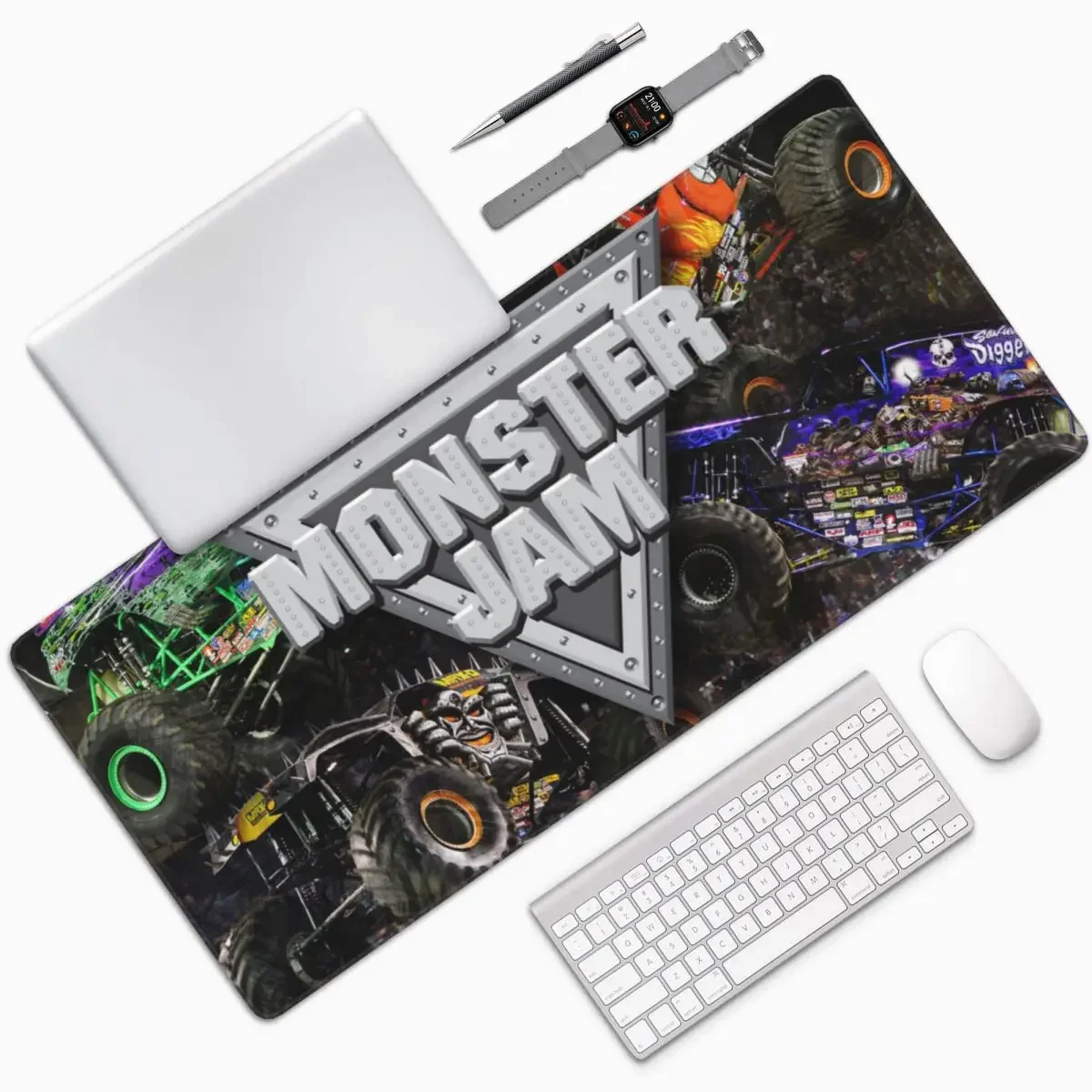 Classic Monster Jam Pattern Large Mouse Pad Computer Keyboard Mouse Mat Gamer PC Laptop Desk Mat Office Accessories Table Mats