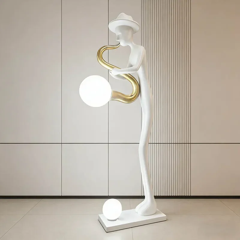 Modern Light Luxury Large Saxophone Sculpture Decorative Ornament for Living Room Sofa Side Home Decoration Art Statue