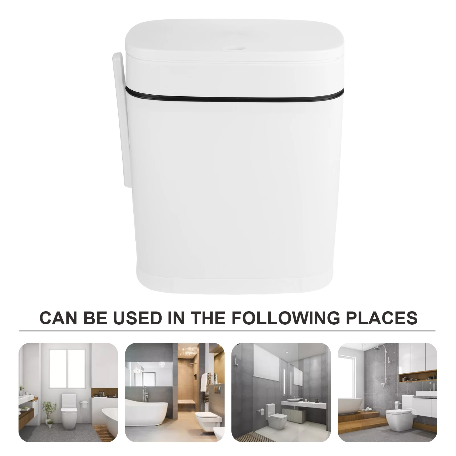 

Toilet Brush Trash Can Waste Container for Bathroom Multi-function Rectangle Rectangular Pp Wastebasket