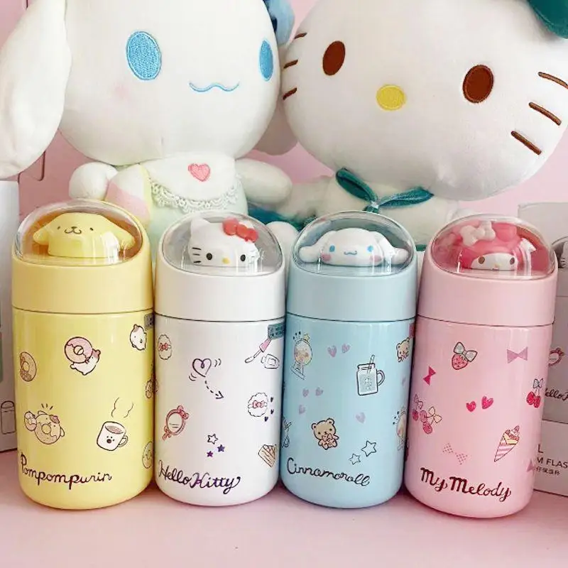 280Ml Hello Kitty Cinnamoroll Miniso Sanrio Stainless Steel 304 Thermos Kawaii Vacuum Flask Water Bottle Tumbler Toys for Kids