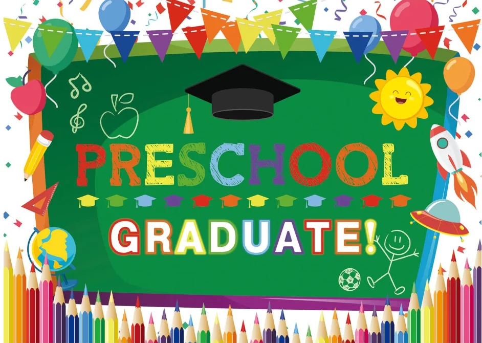 Preschool Graduate Backdrop for Photography Kindergarten Class of 2022 Congraduation Kids Grad Backdrop Pre K Graduation Party