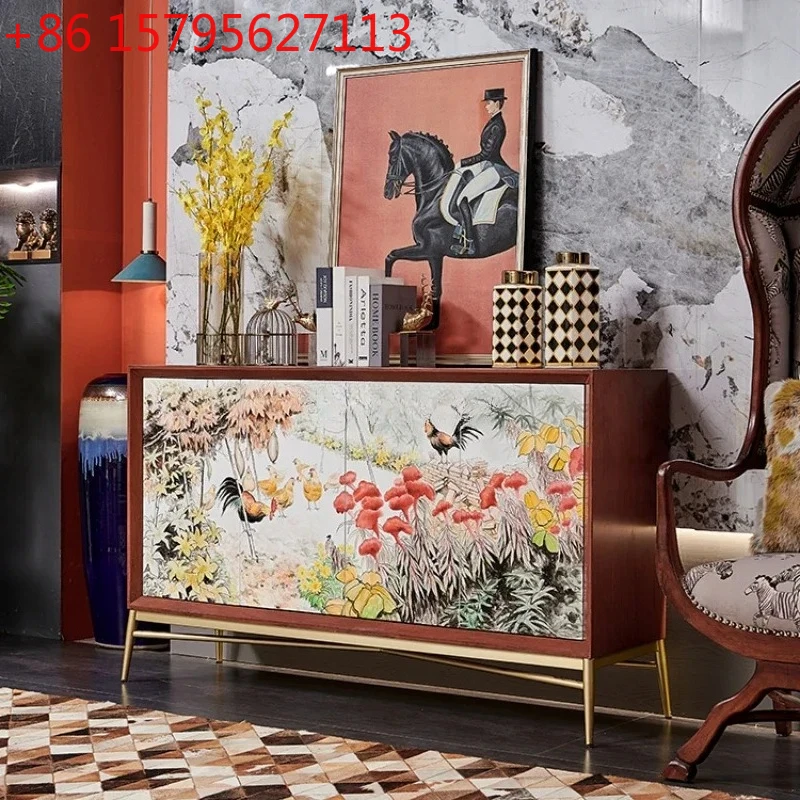 

Современный новый китайский обеденный приставной столик-тумба, американский приставной шкафчик для гостиной у дивана.