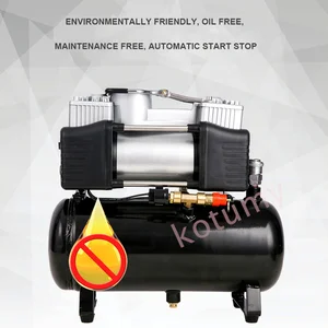 Doppelzylinder tragbare Luftpumpe für stille Auto -Reifen -Inflator, freies Öl, Luftkompressor, automatischer Startstopp, 12 V, 220 V 8 Hauptverkaufsluftkompressor ohne Öl - №1