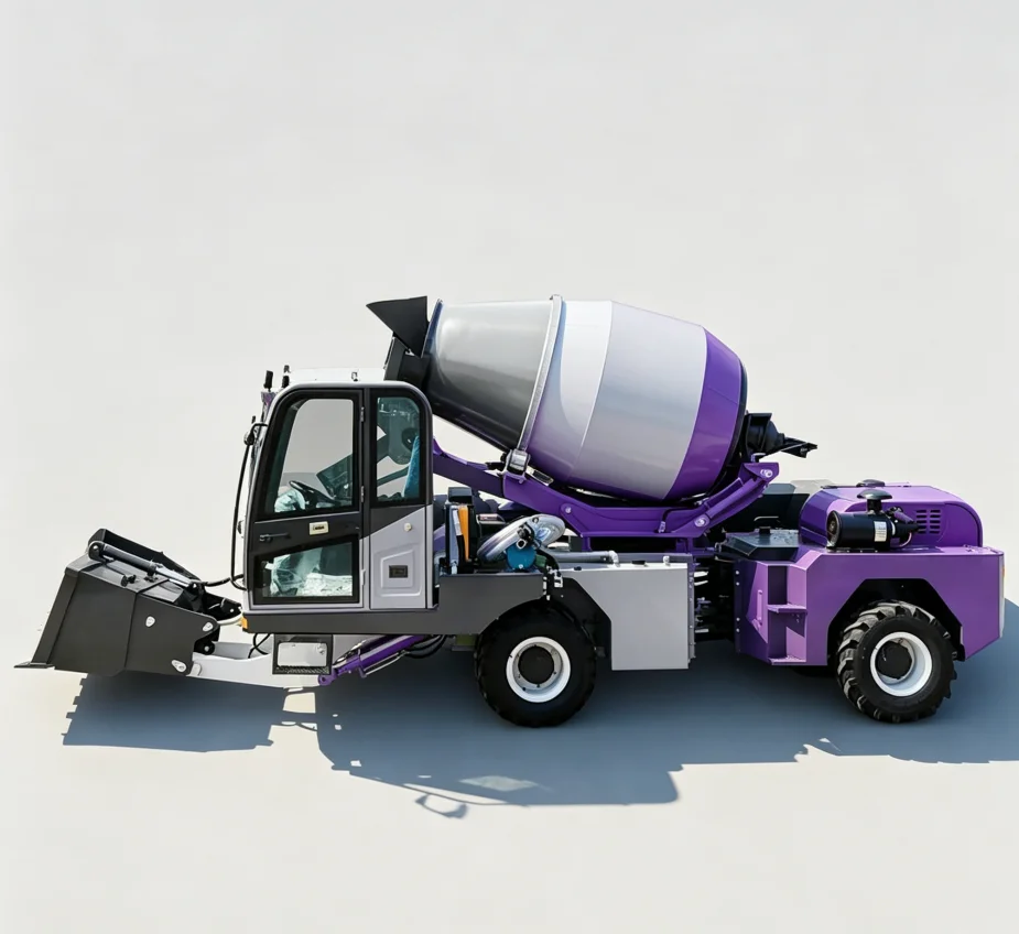 Self-Loading Concrete Mixer Truck 5.3m Turn Radius 4*4 Drive for Rural Motor Bearing