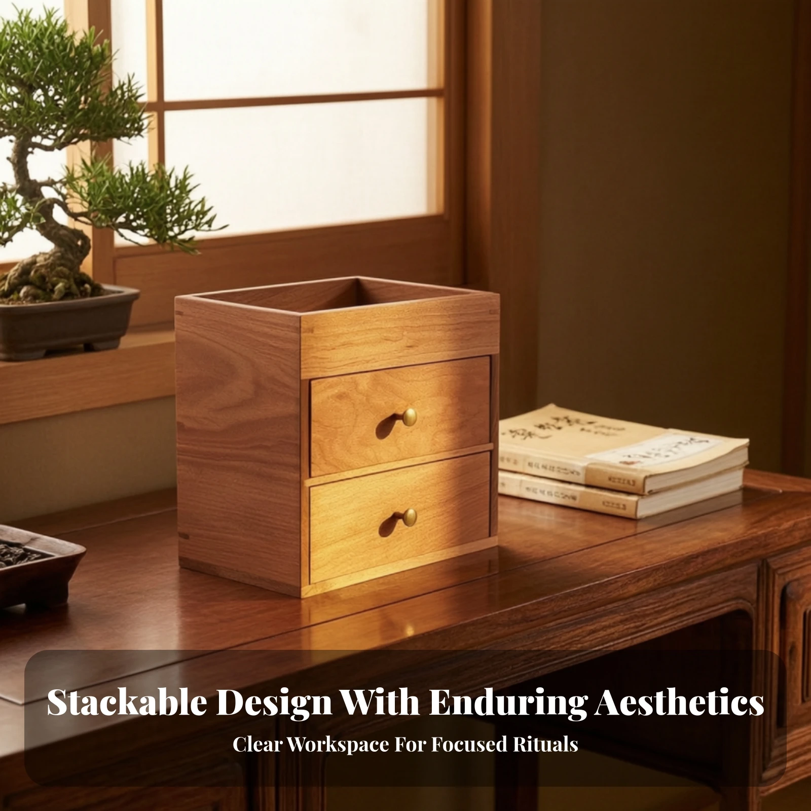 Tabletop Storage Cabinet Compact Tabletop Chest of Drawers Desktop Drawer Unit Rustic Desk Drawer Organizer Classic for Tea Room