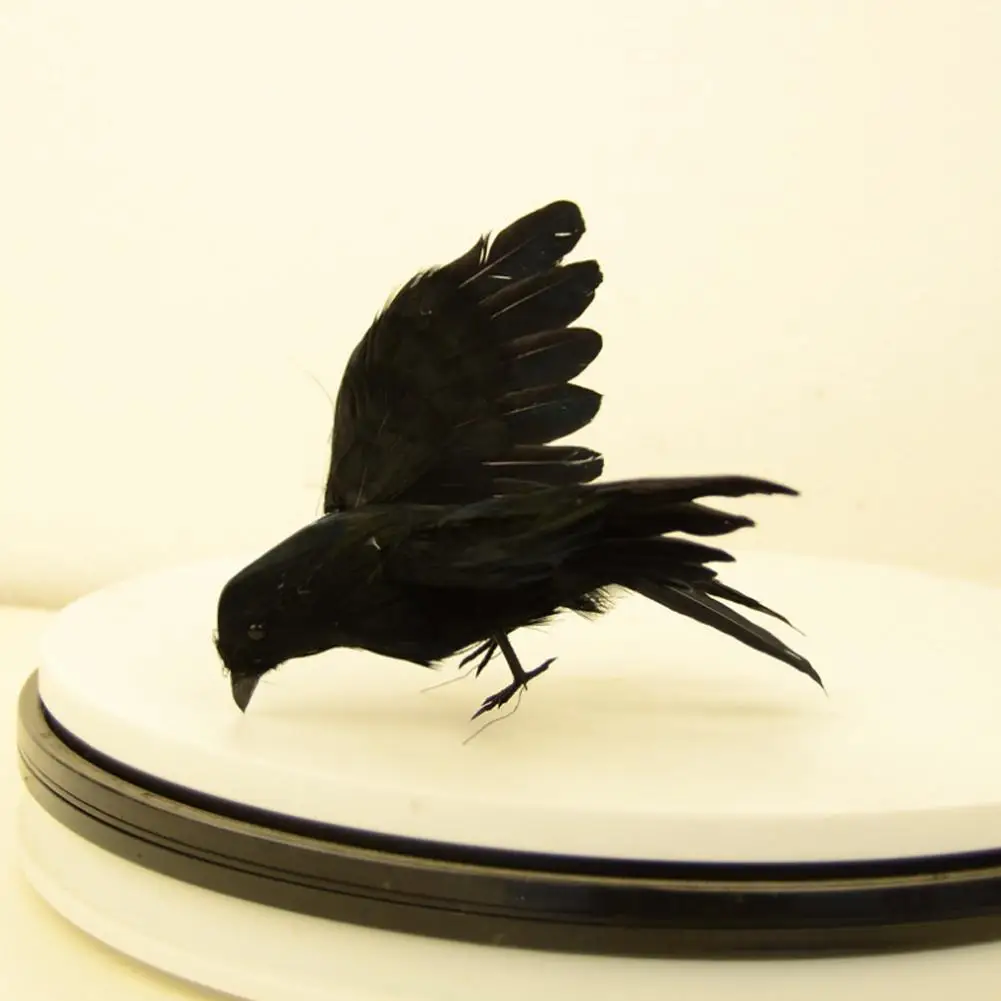Simulierter schwarzer Krähen-Vogel als Vogelabwehr für den Außenbereich, Garten, Halloween-Party-Requisite, Gothic-Grusel-Dekoration, Ornament – Detail 12