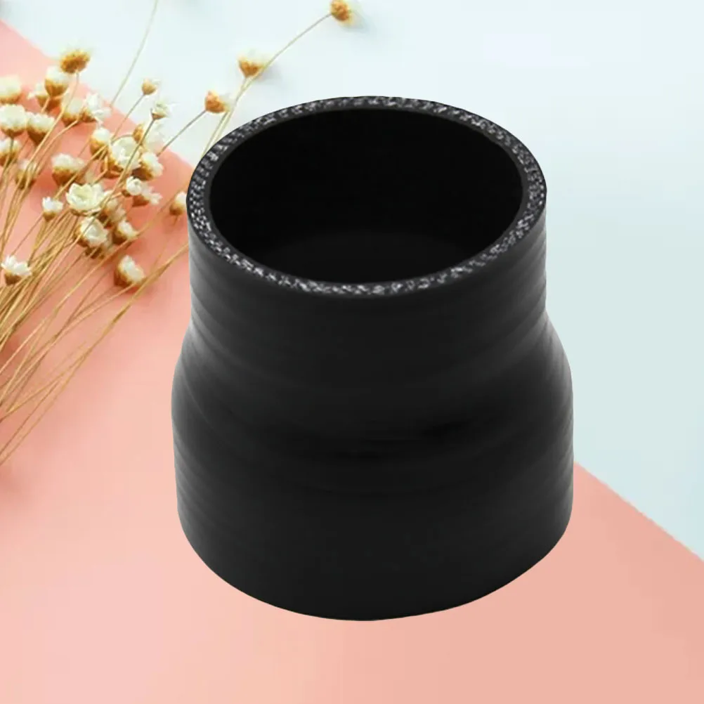 

1pc Silicone Reducer Hose For Auto Water Pipes Universal Fit 2.25 To 3 Inches Black 7.6X7.6Cm Easy Install Durable Car