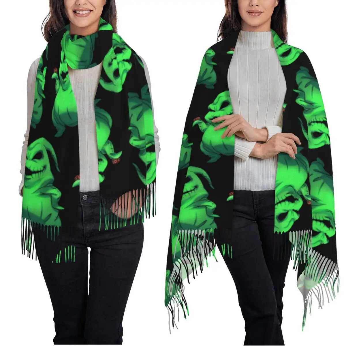 Oogie Boogie スカーフ タッセル スカーフ レディース ソフト ウォーム ショールとラップ 大きな秋冬ショール ラップ