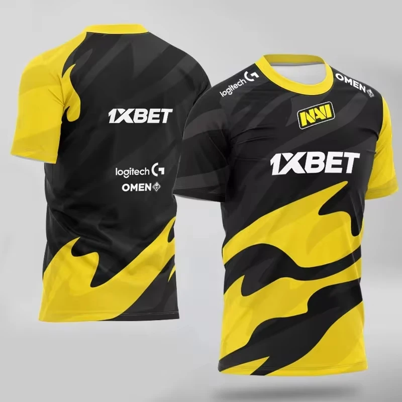 Adult Kids 2024 CSGO Team Uniform NAVI Team Tee Competition Simple Men 3D Digital Printing Short-Sleeved T-shirts Sports Tops