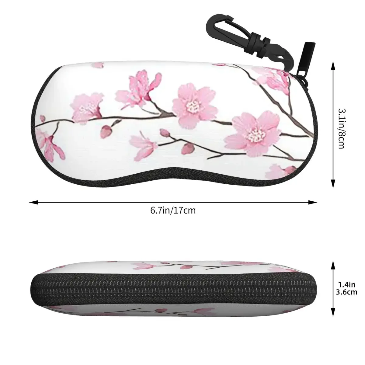 Cherry Blossom Flower Plant Shell Glasses Case Protective Sunglasses Box Women Men Soft Eyeglass Bag Pouch