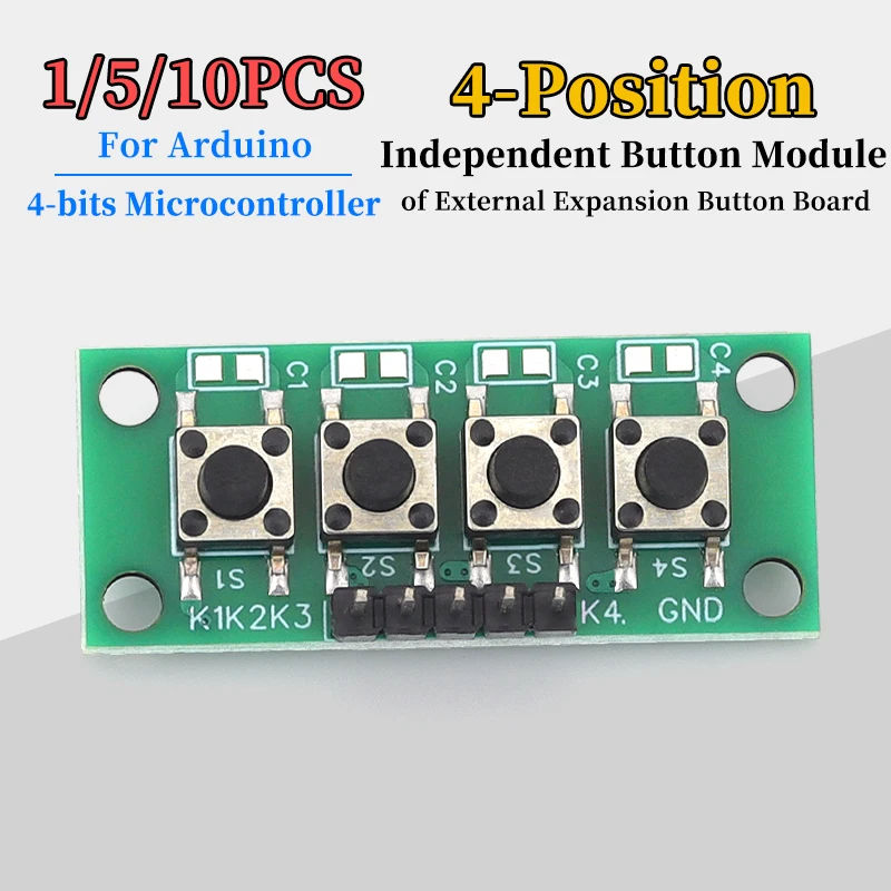 1-10pcs 4-bits Independent Button Module of External Expansion Button Board for Arduino/MCU Development