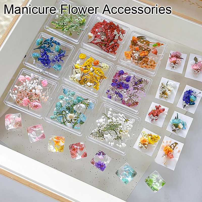 1Box Nail Art Flower Decoration Delicate 3D Dried Flower Nail Art Decorations Exquisite Nail Art Beauty For Charms Accessories