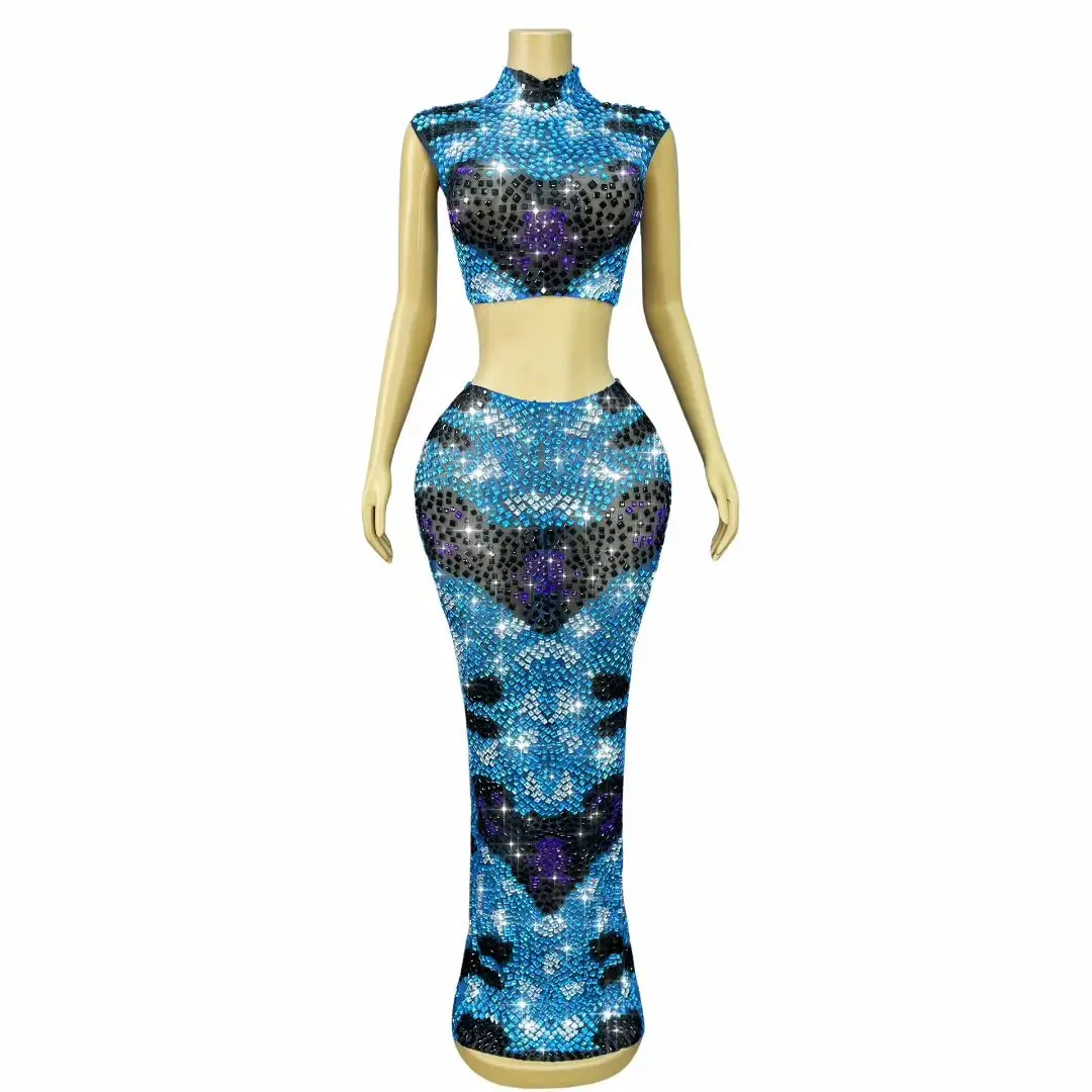 ชุดราตรีหรูหรา Huanqing ชุดเซ็กซี่สั้นประดับคริสตัลหลากสี กระโปรงทรงเข้ารูป ชุดออกงานพรอม ชุดงานเลี้ยงคืนสู่เหย้า