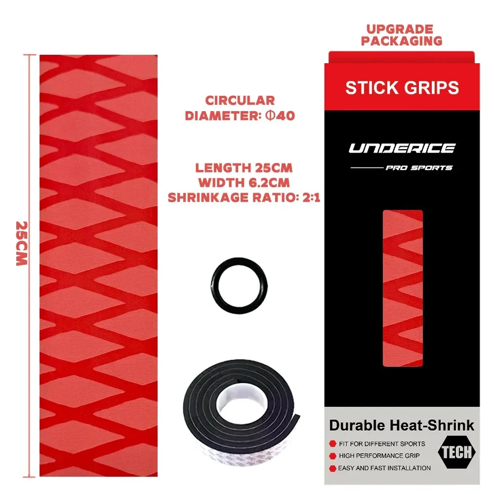 Fita termo retrátil para hóquei no gelo, antiderrapante, 5 cores, apertos para raquete, acessórios de treinamento de hóquei