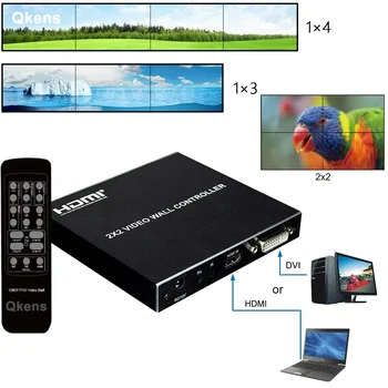 2x2 HDMI Video Wall Controller HD 1080P 1X2 1X4 1X3 3x1 4X1 Multi Screen Stitching Prozessor 4 TV Spleißbox Splicer 180 °   Flip
