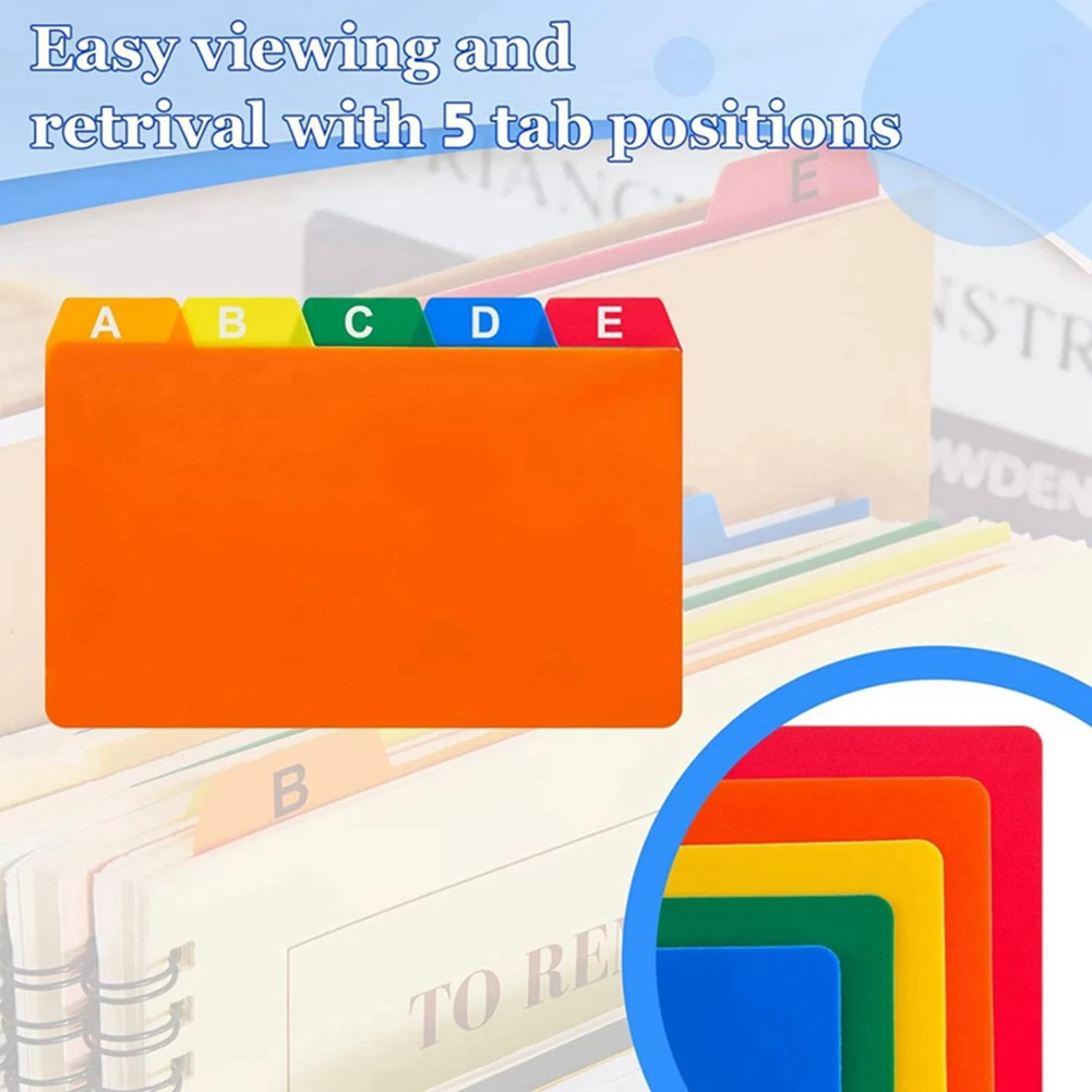 50 PCS Index Card Guide Set Alphabet Sticker Index Card Dividers Self Adhesive Number Stickers (Mix Color, 3 x 5 Inch)