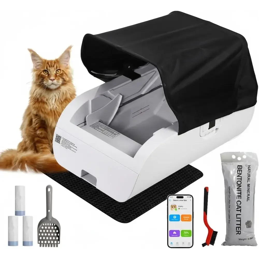 

Smart Pet Litter Box with APP Control, Health Tracking, and Odor-Free Design - Customized