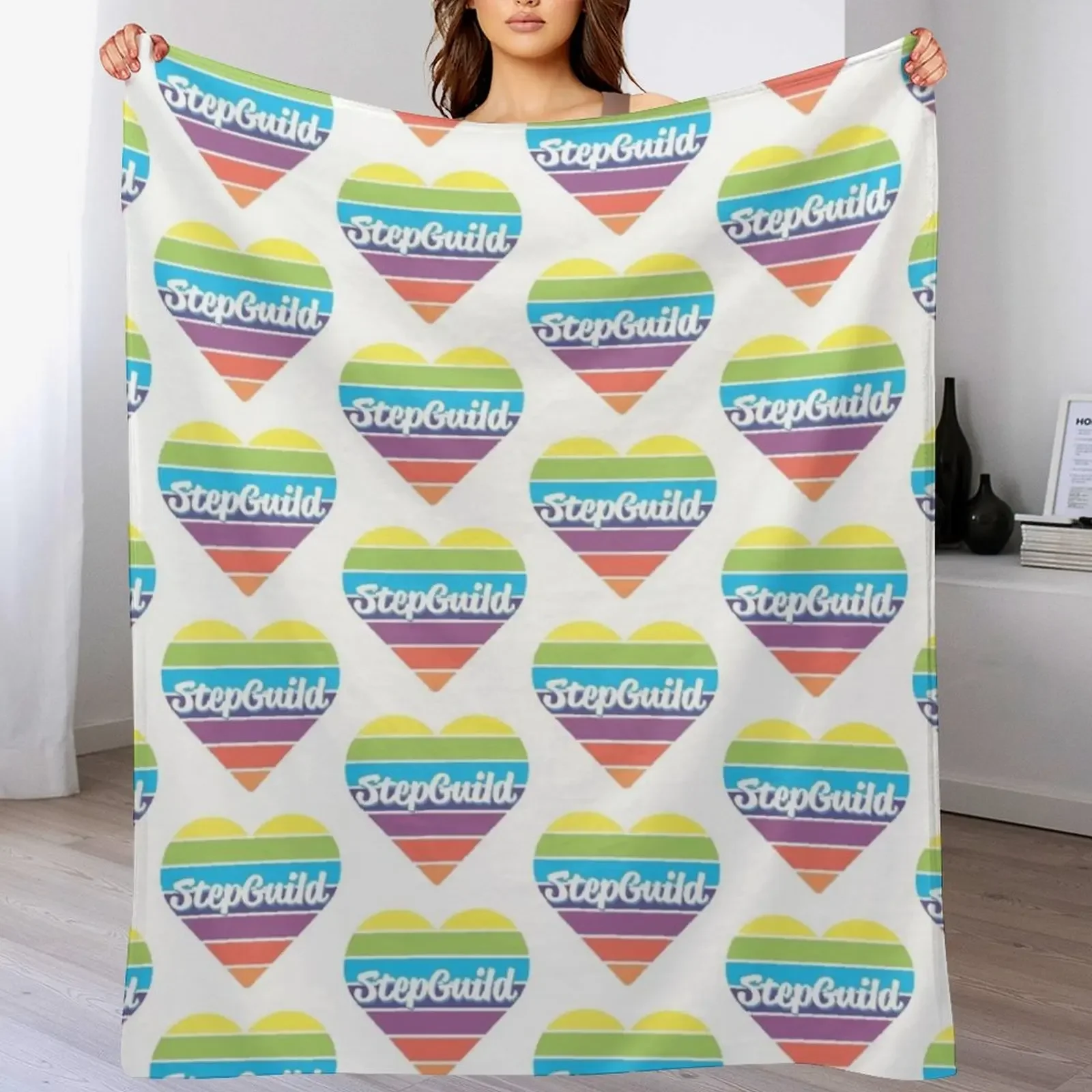 

Pride Striped Heart Throw Blanket Soft Sherpa Fleece Warm Blanket for Winter