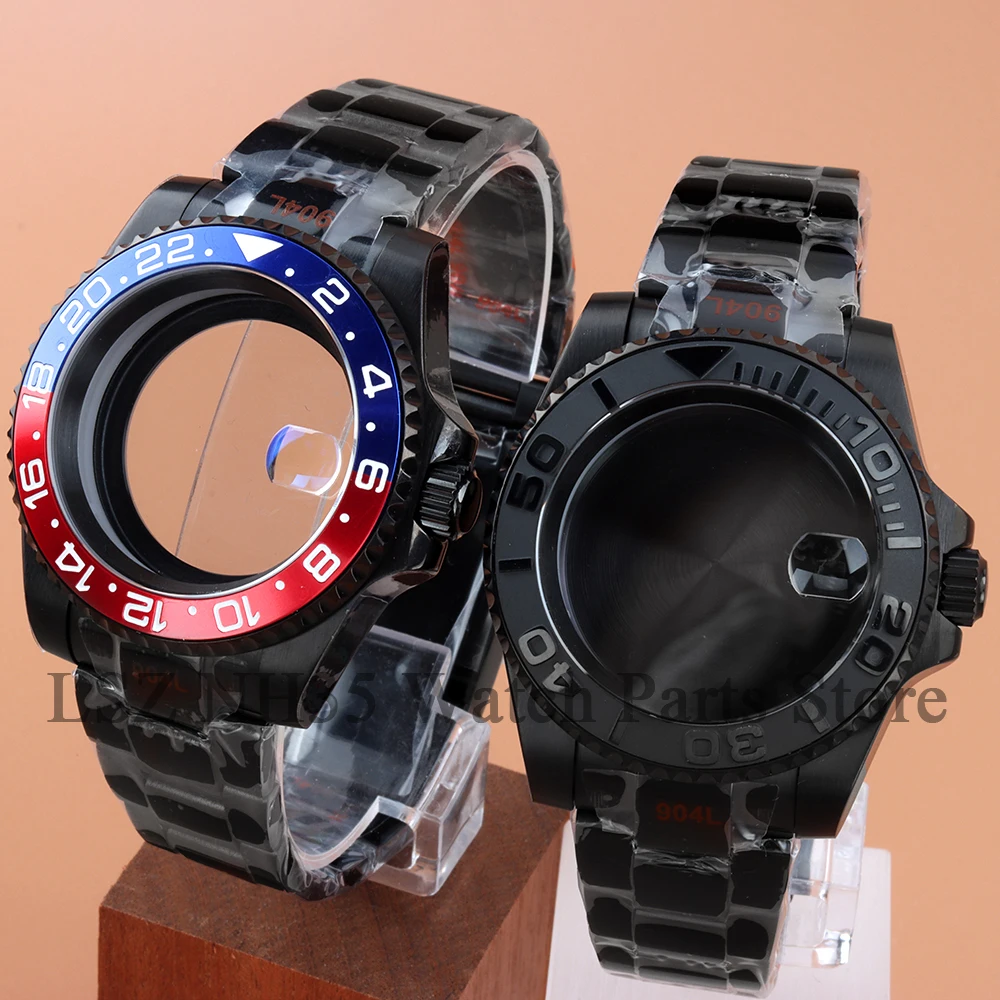 

Черный водонепроницаемый корпус для часов 40 мм, совместимый с механизмами GMT YACHT-MASTER SUB NH34 NH35 NH36 NH38, циферблат 28,5 мм, браслет Oyster.