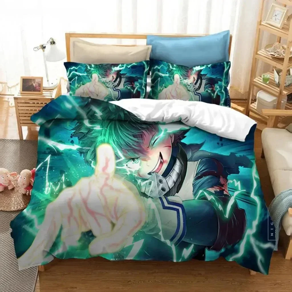 

3D Print Anime My Hero Academia Comfortable Duvet Quilt Cover Pillowcase Bedding Set Children Bedroom Decoration Home Textile
