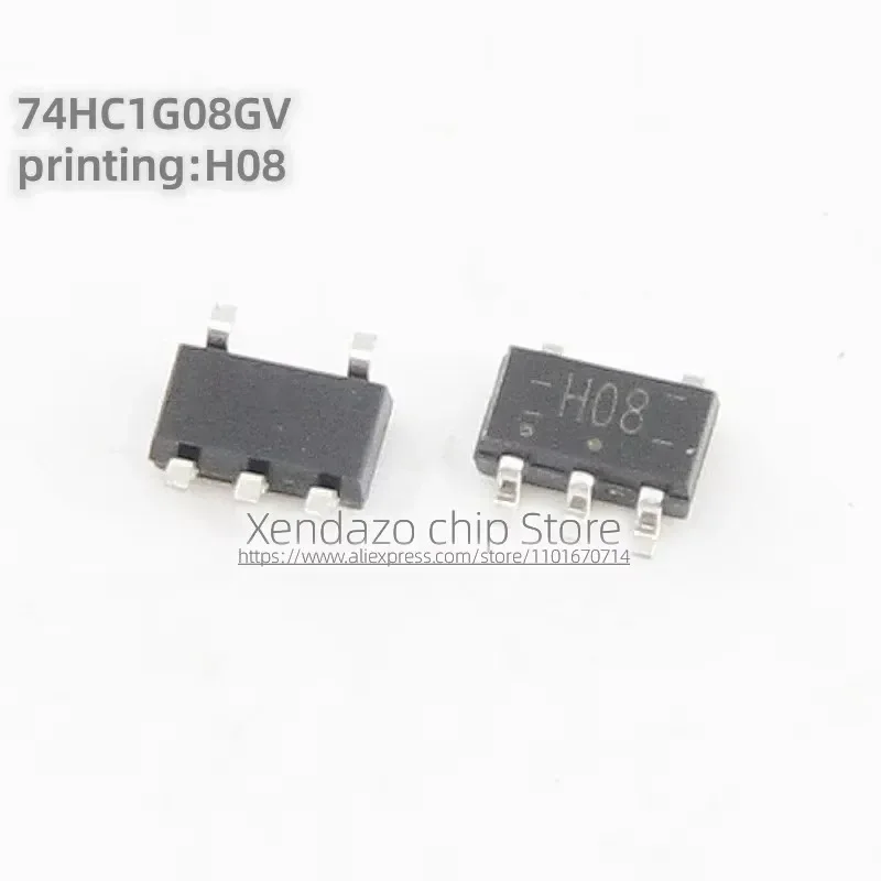 10pcs/lot 74HC1G08GV 74HC1G08 Silk screen printing H08 SOT23-5 package Original genuine 2-input OR gate logic chip