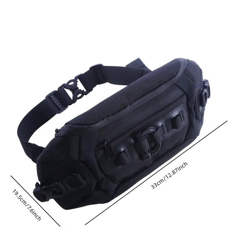 Cintura de nylon masculina Fanny Pack, Belt Sling Saco Peito, Viagem Multi-Bolso, Bolsa Esportiva, Bolsa, Bolsas de Quadril, Moda Masculina, Novo