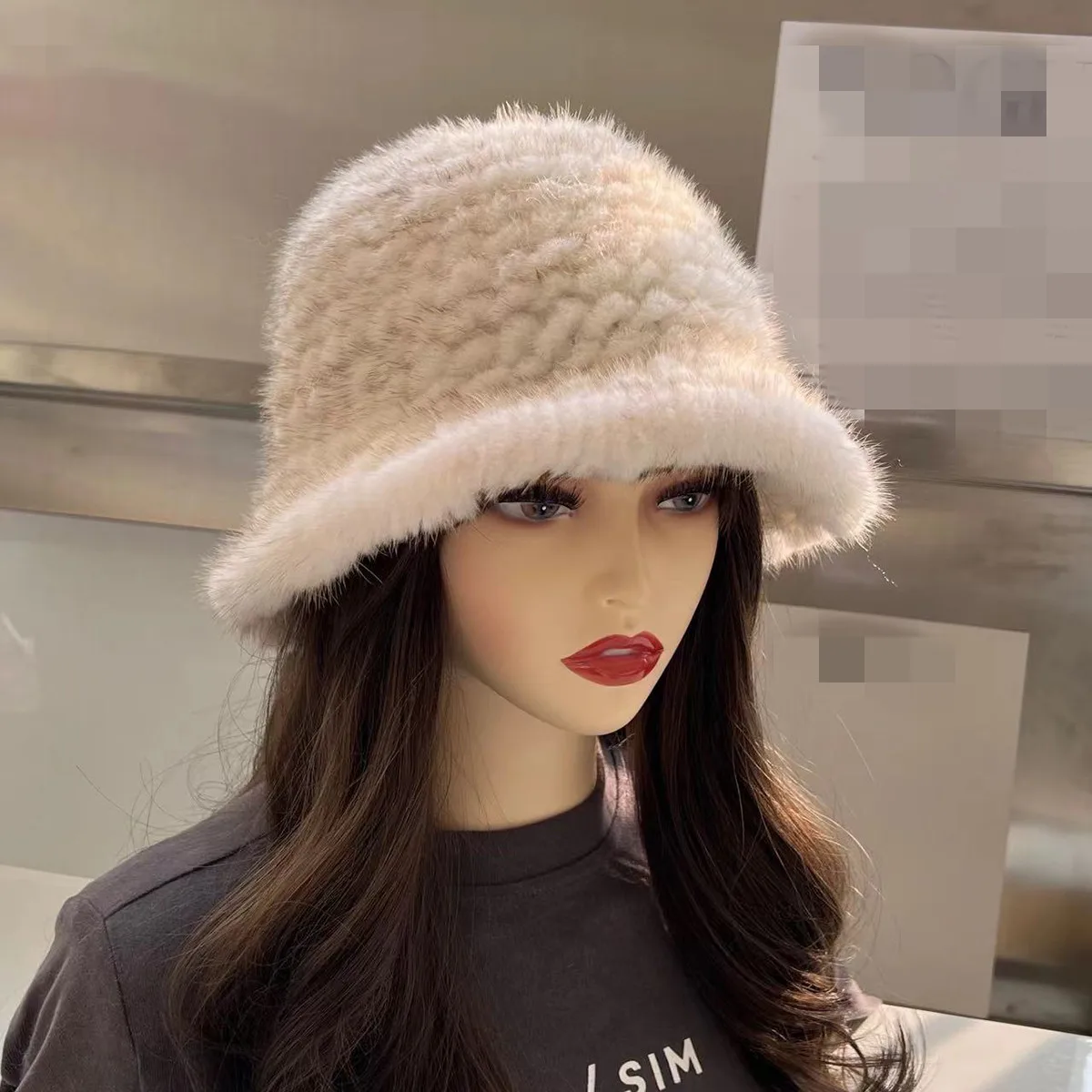 Winter Genuine Mink Fur Bucket Hats for Women Outdoor Thick Warm Soft Furry Firsherman Cap Girl Panama Sun Cap