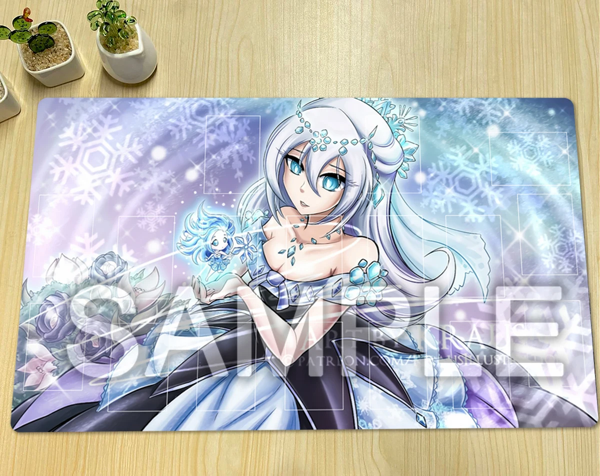 YuGiOh Teardrop The Rikka Queen Playmat Board Game TCG Mat CCG Duel Pad Trading Card Game Mat Rubber Gaming Mouse Pad Free Bag