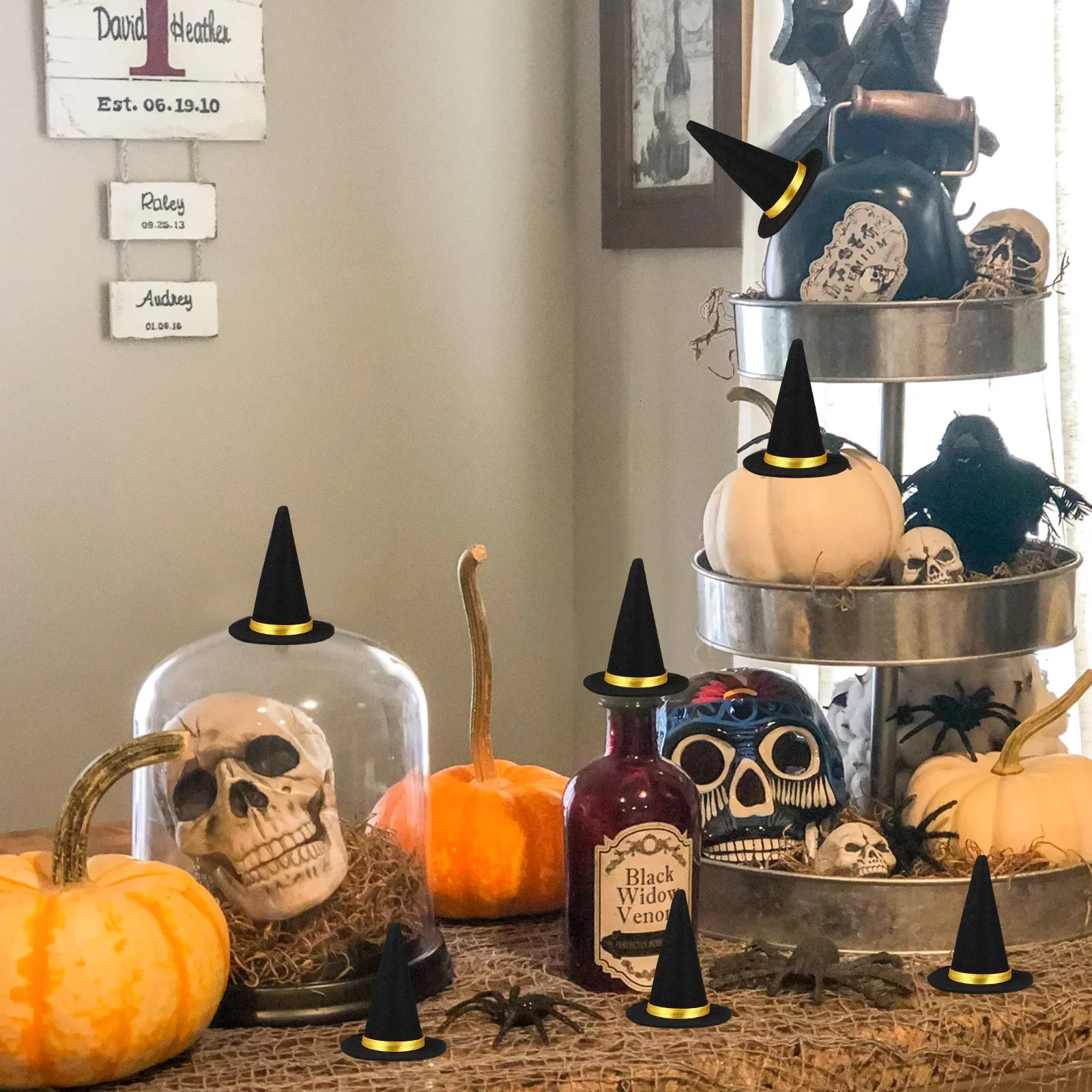 

12Pcs Halloween Caps Wine Bottle Decoration Party Supplies Halloween Hat Small Witches Hat