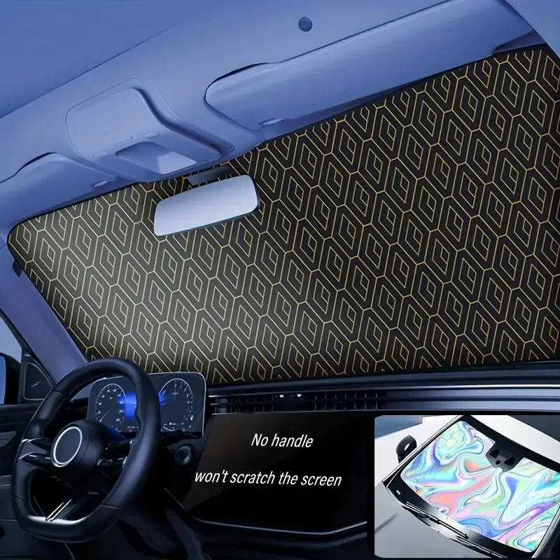 

1Pc 145x80cm Car Front Screen Sunshade Artifact Car Windshield Sun Protection Heat Insulation Summer Sunshade Window Shade
