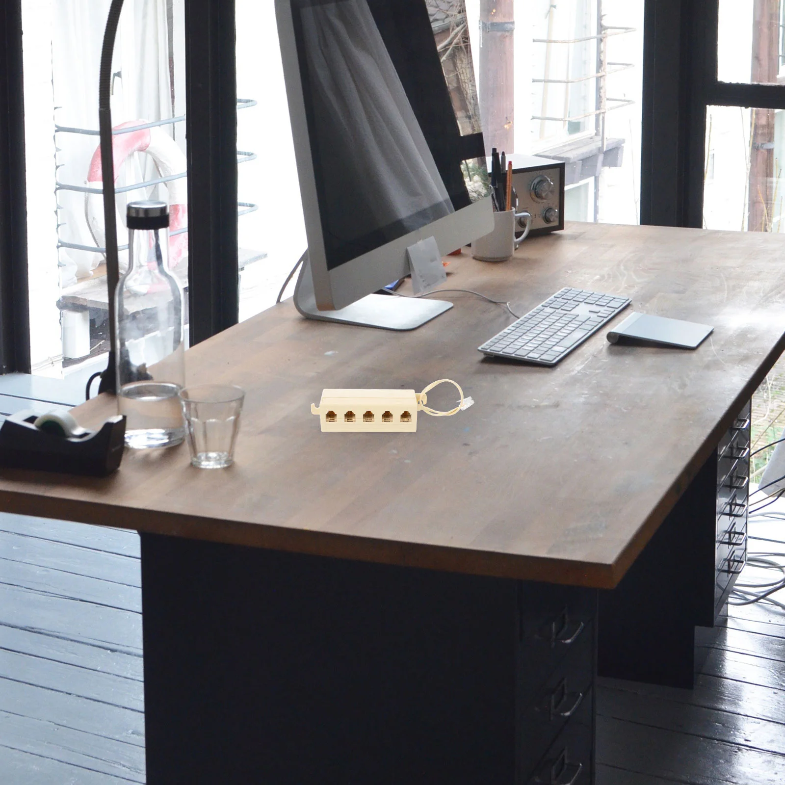 

2Pcs Telephone Splitter Adapter 5-Way Landline Junction Box 6p4c Phone Line Accessory Multi Device Connection Telephone Part