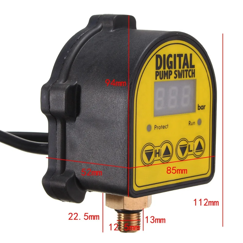 ALLSOME Automatic Digital Pressure Controller ON OFF Switch 220V For Water Ail Gas Pump HT2024