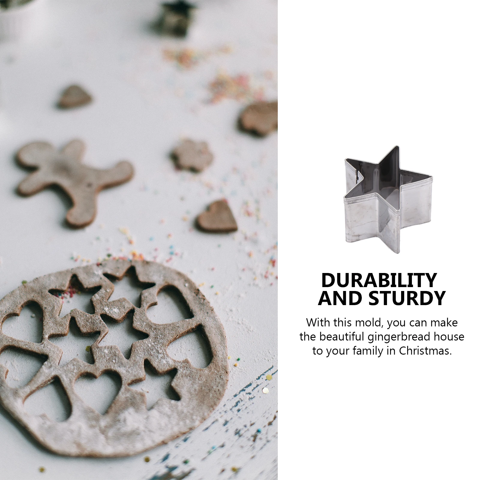 

Christmas Cookie Cutter Set Stainless Steel Baking Tools Gingerbread House Design Biscuit Mold Fruit Vegetable Cutter Diy