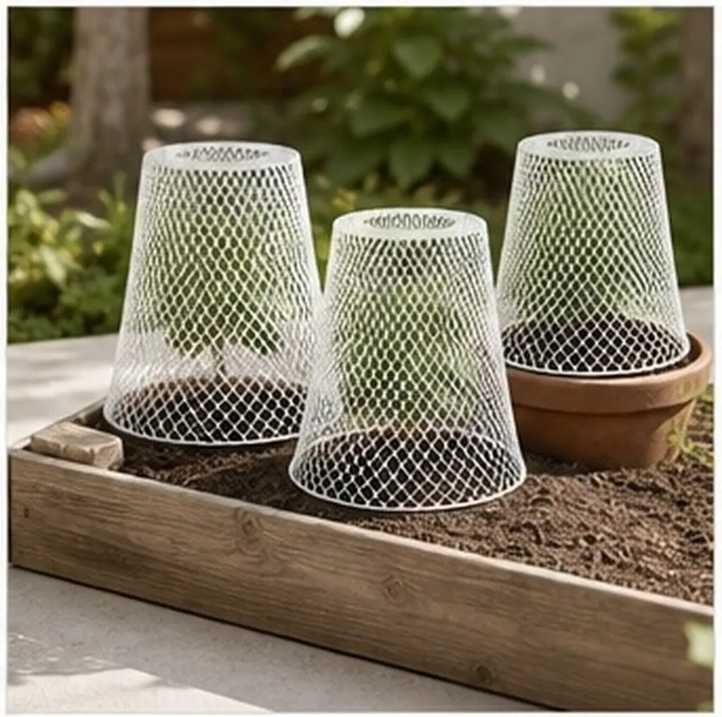 4Pcs Iron Plant Protective Cage Heavy-Duty Mesh Design for Airflow Light Penetration Garden Yard Flowerpot Cover Reusable Sturdy