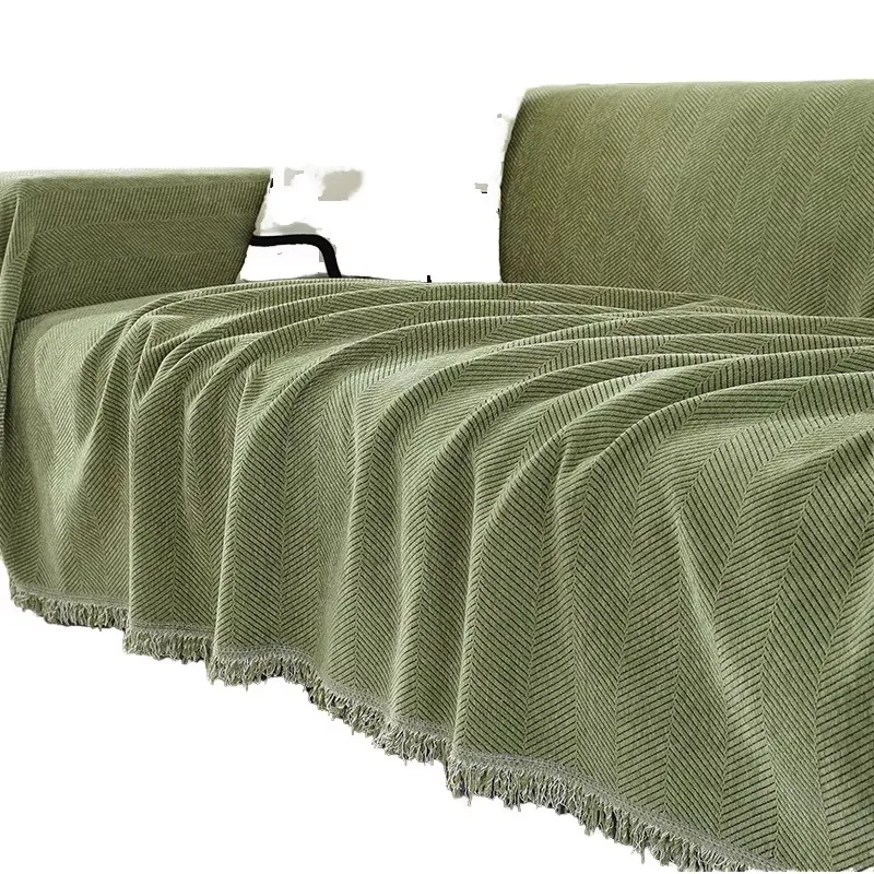 Four seasons universal Nordic sofa sofa cover, with herringbone pattern, all-inclusive geometric set